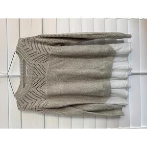 Abercrombie Kids beige knit sweater with a shirt bottom size 15/16
